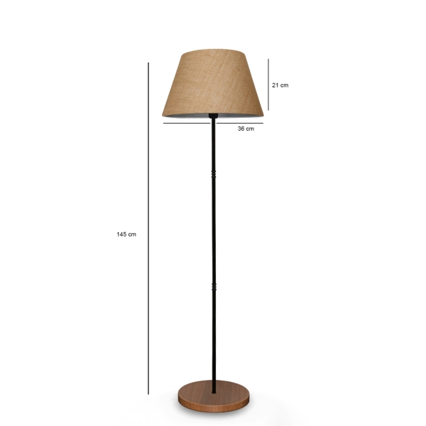 Homing Metal Body Wooden Leg Floor Lamp-Wicker Conical AYD-3064