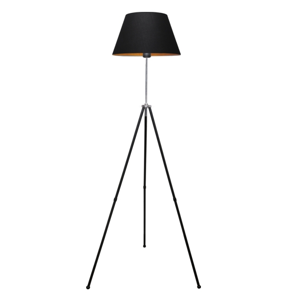 Homing Metal Body Tripod Floor Lamp-Black Gold Conical AYD-3071