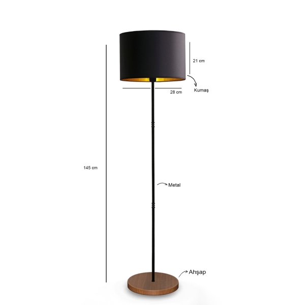 Homing Metal Body Wooden Leg Floor Lamp- 28' AYD-3079