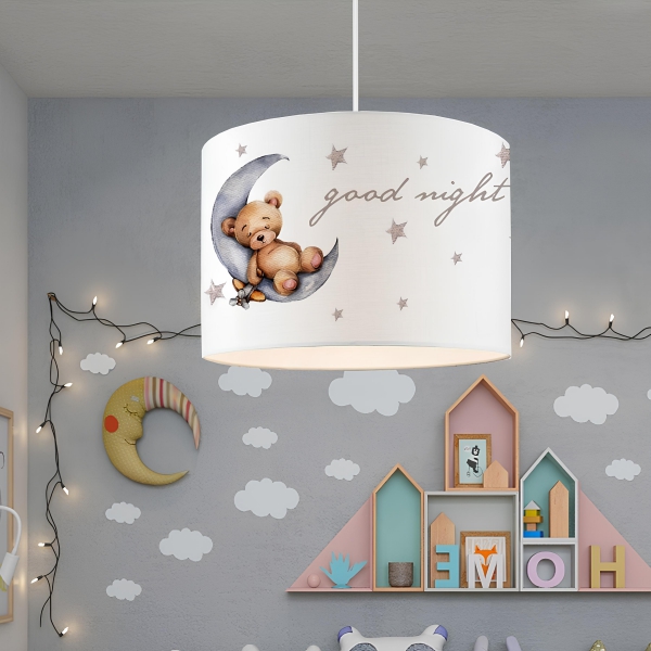 Homing Kids Cute Teddy Bear Fabric Kids Room Chandelier 28' AYD-3081