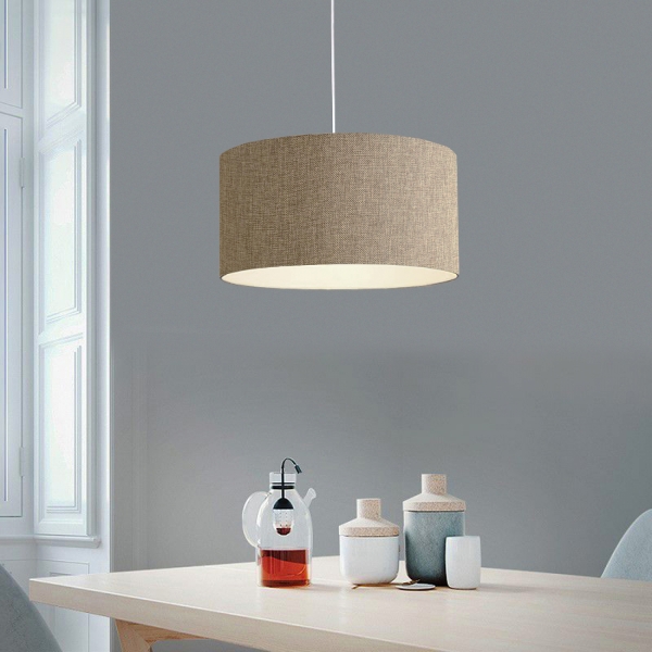 Homing Sand beige Fabric Drum Pendant Lamp Chandelier AYD-3091