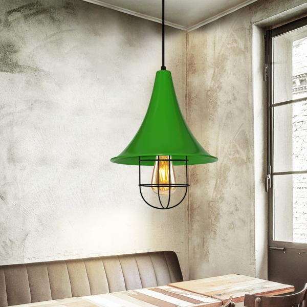 Homing Retro Rustic Green Metal Single Pendant Lamp No:1 AYD-3098