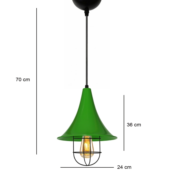 Homing Retro Rustik Yeşil Metal Tekli Sarkıt No:1 AYD-3098