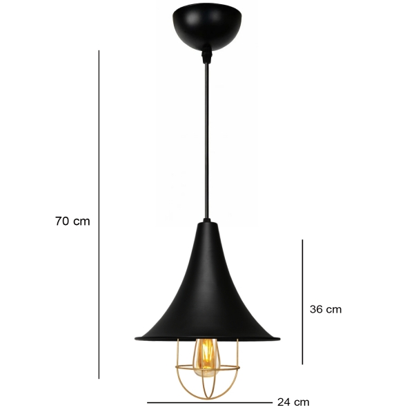 Homing Retro Rustic Black Metal Single Pendant Lamp No:1 AYD-3100