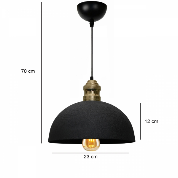 Homing Swiss Retro Black Metal Single Pendant AYD-3104