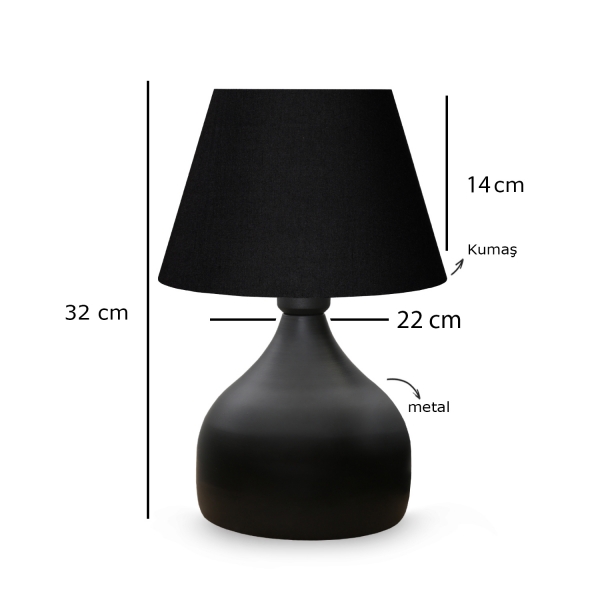 Homing Milano 2 Piece Set Metal Body Black Fabric Lampshade AYD-3123