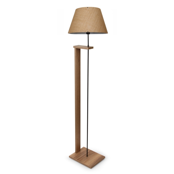 Homing Pi Wooden Body Jute Fabric Head Floor Lamp AYD-3128