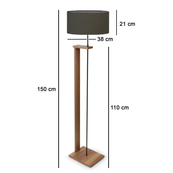 Homing Pi Wooden Body Mink Fabric Head Floor Lamp AYD-3131