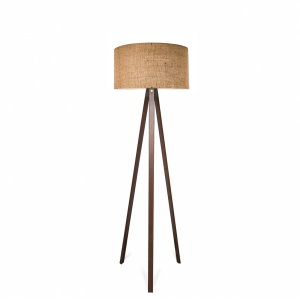 Homing Jute Fabric Wooden Three-Legged Floor Lamp AYD-3140