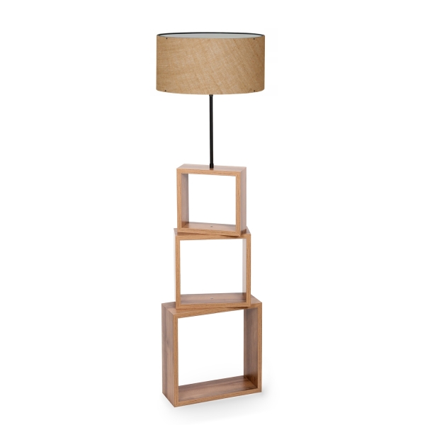 Homing Jute Fabric Modern Shelf Floor Lamp AYD-3141