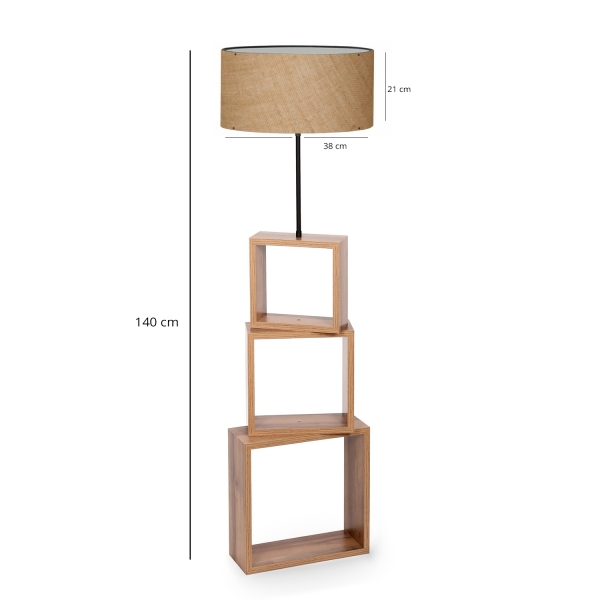 Homing Jute Fabric Modern Shelf Floor Lamp AYD-3141