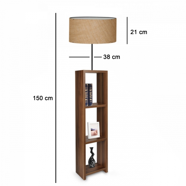 Homing Decorative Shelf Jute Fabric Floor Lamp AYD-3142