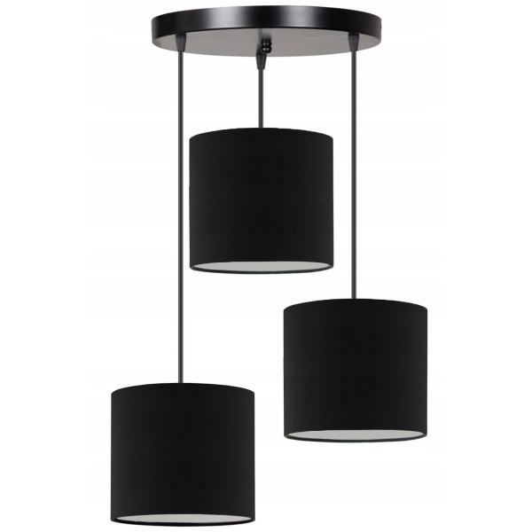 Homing Sveto Black Fabric 3-Piece Ceiling Pendant Lamp AYD-3147