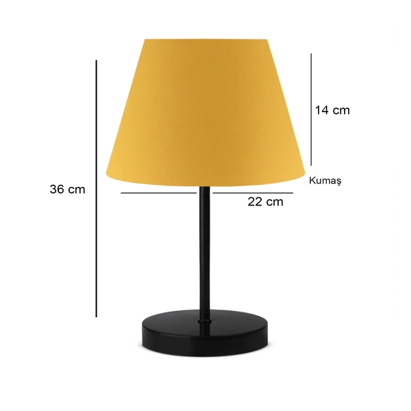 Homing Mustard Fabric Black Body Lampshade AYD-3157