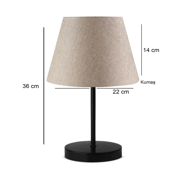 Homing Kumbeige Fabric Black Body Lampshade AYD-3158