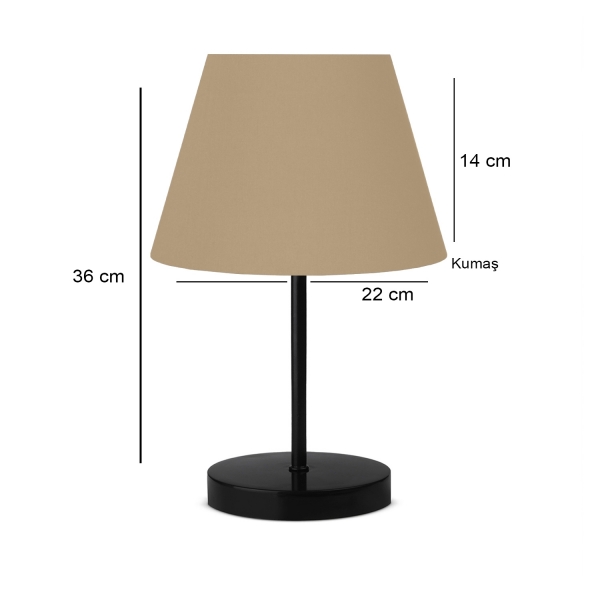 Homing Desert Beige Fabric Black Body Lampshade AYD-3159