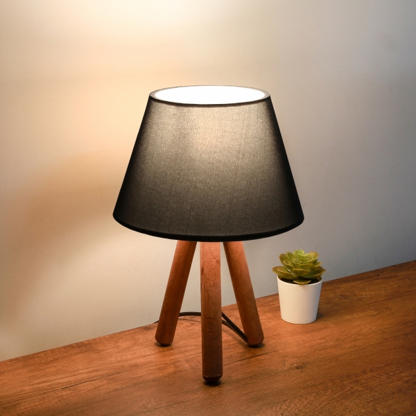 Homing Design Wooden Black Fabric Head Lampshade AYD-3168