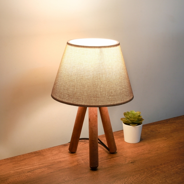 Homing Design Wooden Sand Beige Fabric Head Lampshade AYD-3171