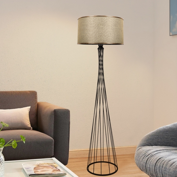 Homing Dora Sandbeige Metal Floor Lamp AYD-3204