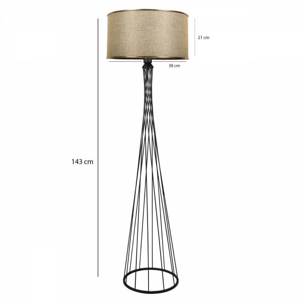 Homing Dora Sandbeige Metal Floor Lamp AYD-3204