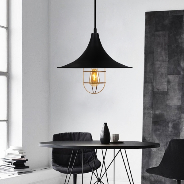 Homing Retro Rustic Black Metal Single Pendant AYD-3214