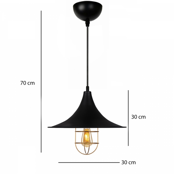 Homing Retro Rustic Black Metal Single Pendant AYD-3214