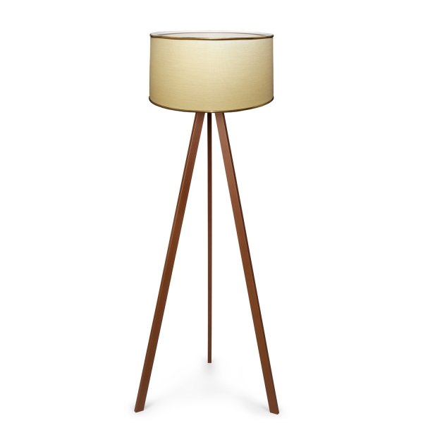 Homing Wooden Tripod Floor Lamp Brown Gold Detailed AYD-3222