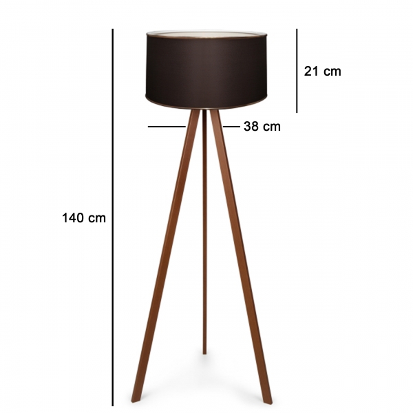 Homing Wooden Tripod Floor Lamp Brown Gold Detailed AYD-3222