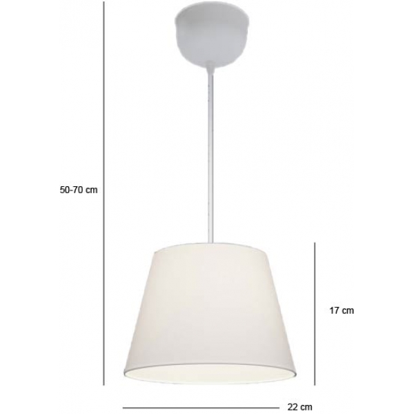 Homing Sofia White Fabric 22' Pendant AYD-3225