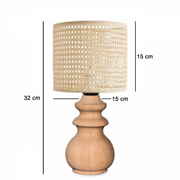 Homing Woody Wood Body Rattan Hazeran Lampshade AYD-3271