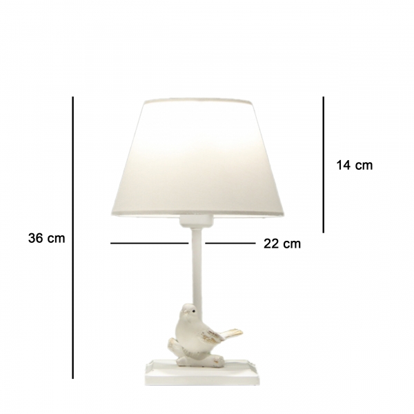 Homing White Fabric Bird Design Lampshade AYD-3319