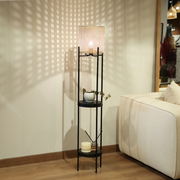 Homing Sohen Hazeran Rattan Exclusive Floor Lamp AYD-3335