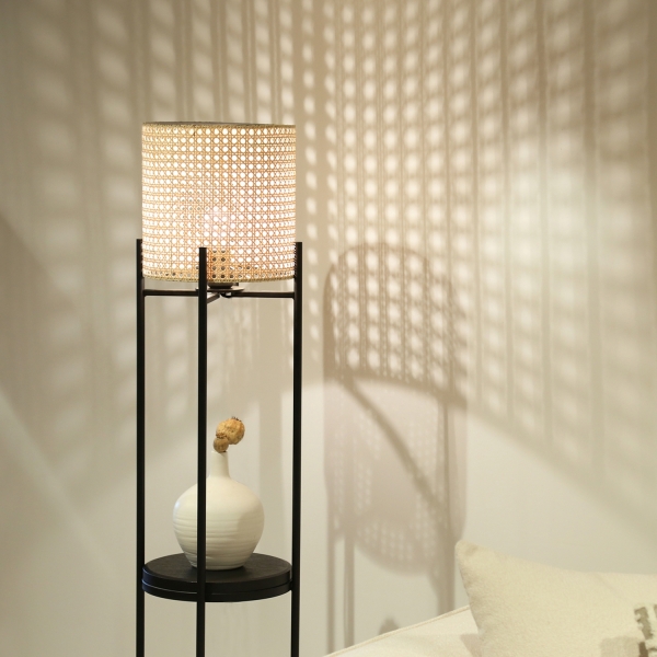 Homing Sohen Hazeran Rattan Exclusive Floor Lamp AYD-3335