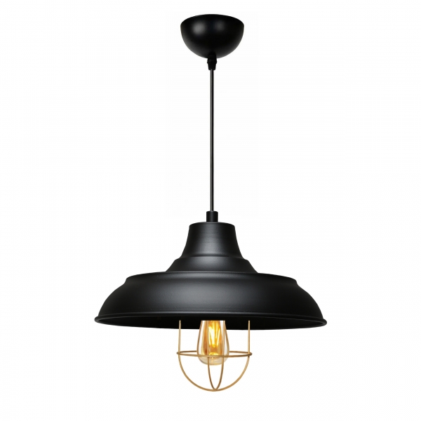 Homing Retro Black Gold Detailed Cage Pendant Lamp No: 2 AYD-3339