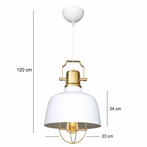 Homing Retro White Gold Detailed Cage Pendant Lamp No: 3 AYD-3340