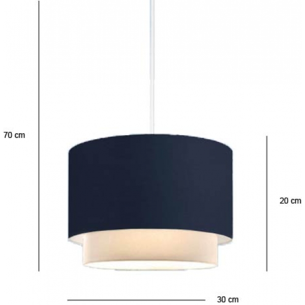 Homing Home Navy Blue Fabric Pasta Pendant Lamp AYD-3349