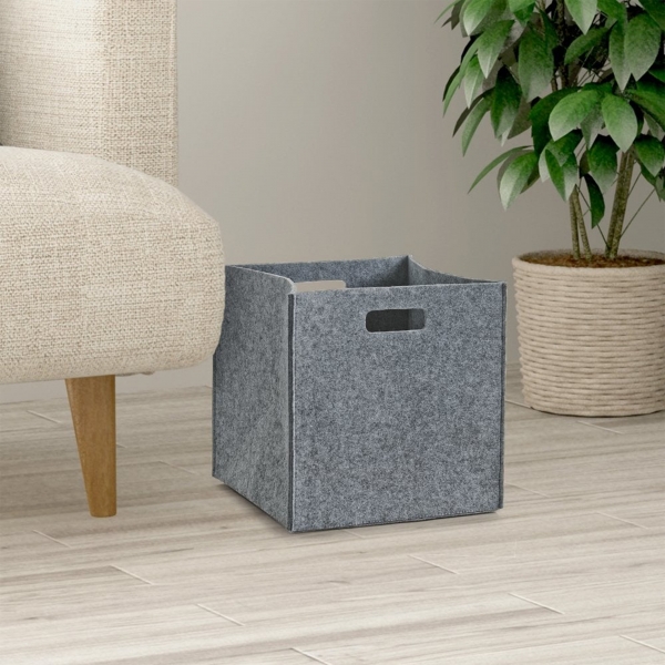 Homing Gray Multi-Purpose Felt Organizer Cabinet Organizer Basket // 24x24 cm HMY-6360