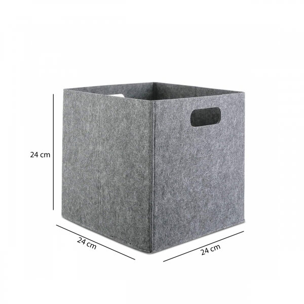 Homing Gray Multi-Purpose Felt Organizer Cabinet Organizer Basket // 24x24 cm HMY-6360