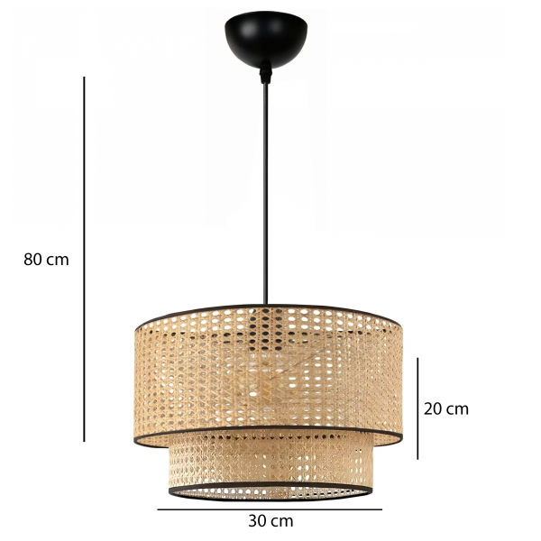 Homing Hazeran Rattan 2 Tier Pendant Lamp AYD-3352