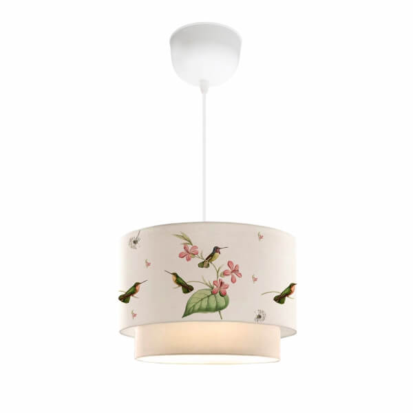 Homing Home Bird Patterned Fabric Printed Pendant Lamp AYD-3365