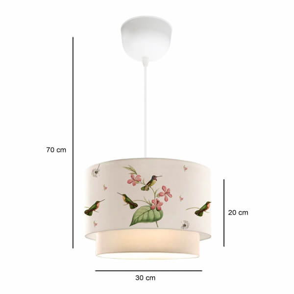 Homing Home Bird Patterned Fabric Printed Pendant Lamp AYD-3365