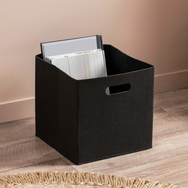 Homing Black Multi-Purpose Felt Organizer Cabinet Organizer Basket // 30x30 cm HMY-6366