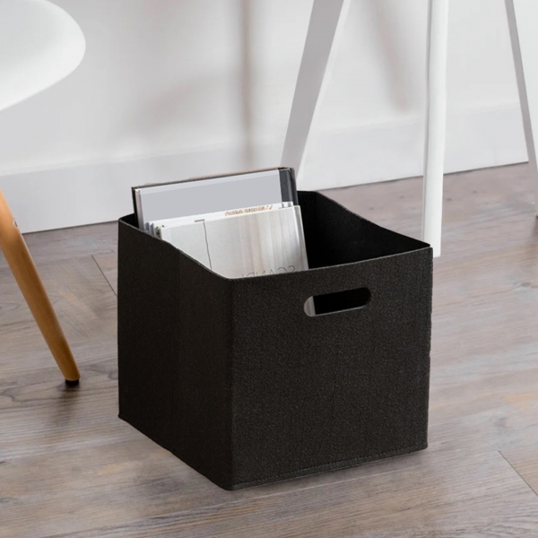 Homing Black Multi-Purpose Felt Organizer Cabinet Organizer Basket // 24x24 cm HMY-6368