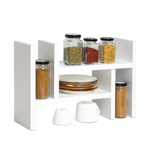 Homing White Wooden Countertop Spice Stand HMY-6371