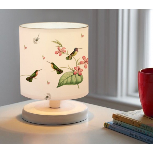 Homing White Body Mini Lampshade Bird Pattern Fabric AYD-3382