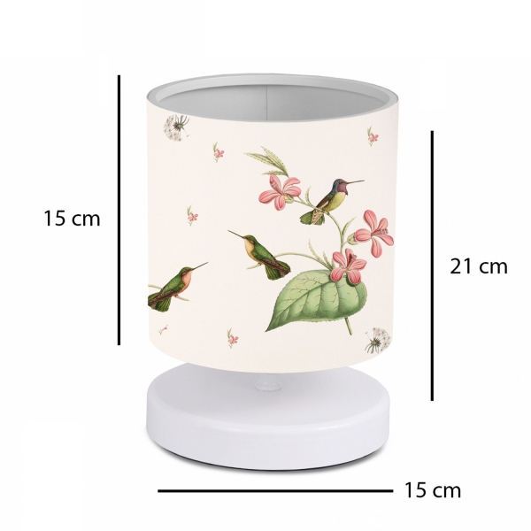 Homing White Body Mini Lampshade Bird Pattern Fabric AYD-3382