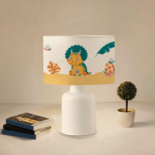 Homing Dinosaur Patterned Fabric Head Lampshade AYD-3388