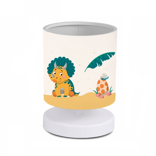 Homing White Body Mini Lampshade Dinosaur Patterned Fabric AYD-3389