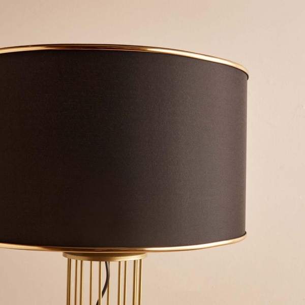 Homing Nordona Gold Detailed Metal Leg Floor Lamp Black AYD-3489