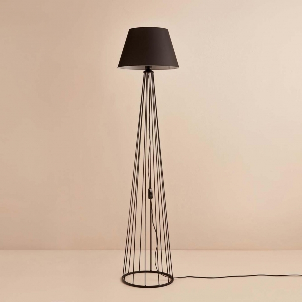 Homing Genova Black Conical Headed Metal Leg Floor Lamp AYD-3491